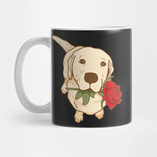 Golden Labrador with flower Mug